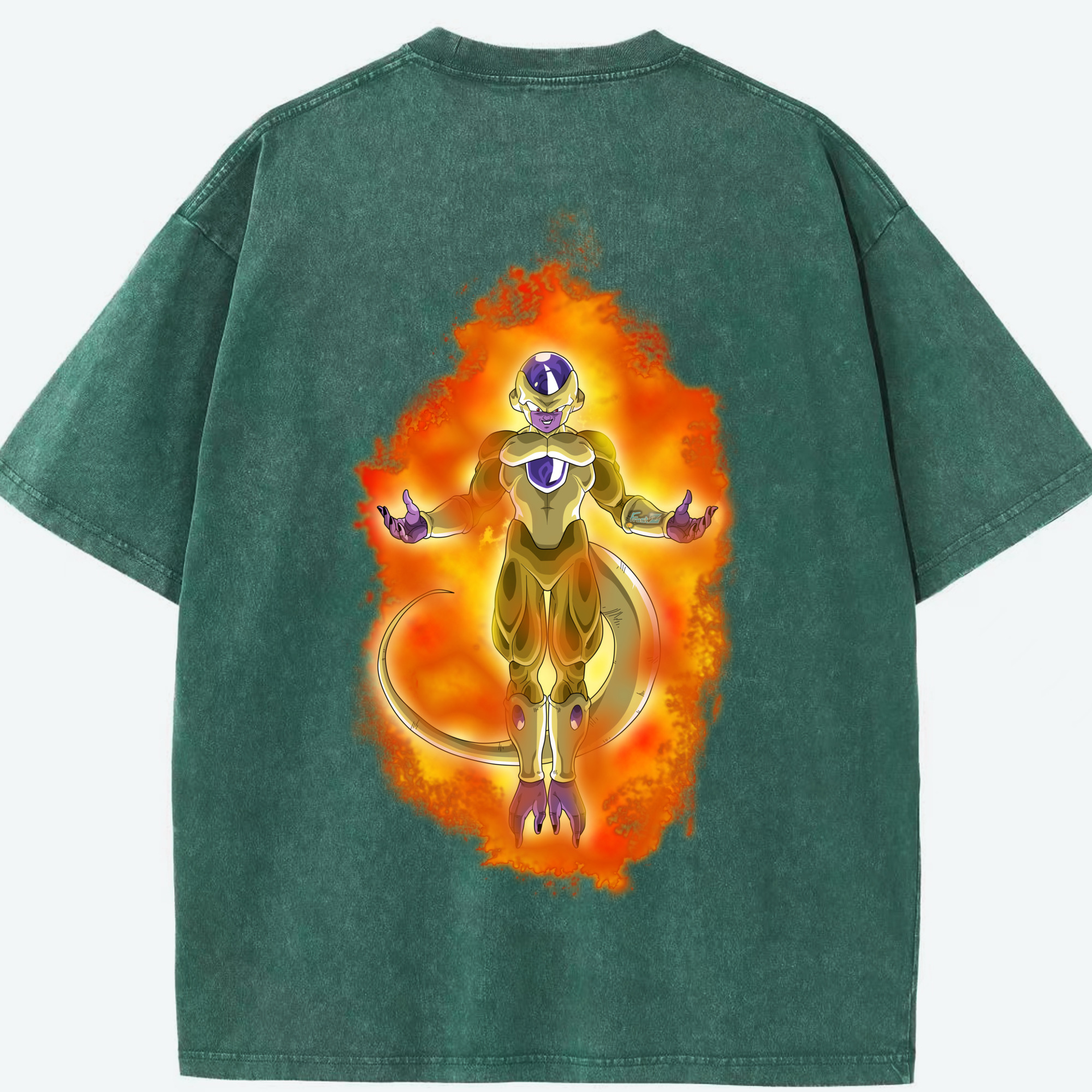 （画像用） ドラゴンボール フリーザ DRAGON BALL Frieza 綿100% ヴィンテージ風 半袖Tシャツ（背面プリント）